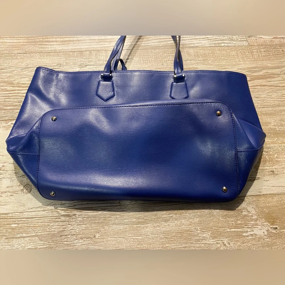Ralph Lauren Lowell Iris cobalt blue large leather tote bag - Picture 4 of 16